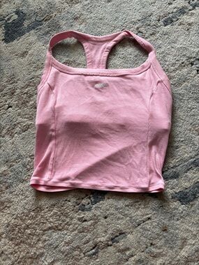 ONER Active Pink Ribbed Racerback Crop Tank size Large